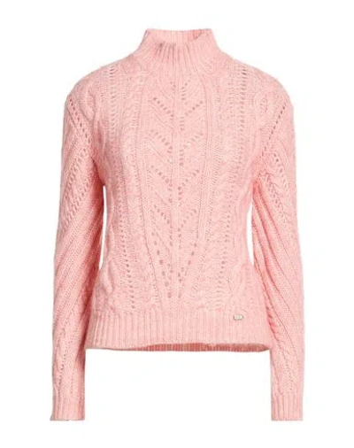 Agnona Woman Turtleneck Salmon Pink Size S Cashmere, Wool, Metallic Fiber