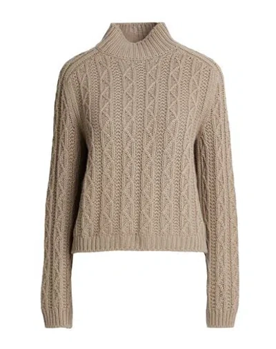 Agnona Woman Turtleneck Taupe Size S Cashmere In Neutral