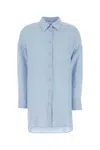 Agnona Light Blue Relaxed Solid Shirt In Blue