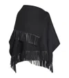 Agnona Wool-alpaca-cashmere Poncho In Black