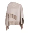 Agnona Wool-alpaca-cashmere Poncho In Gray