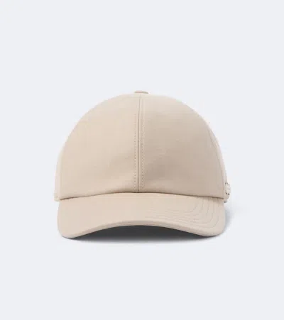 Agnona Wool Baseball Cap In Beige