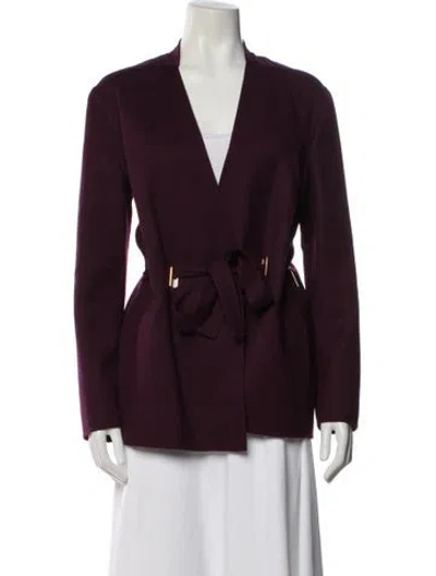 Pre-owned Agnona Wool Blazer In Burgundy