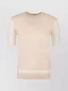 Agnona Wool-blend Crew Neck Top With Short Sleeves