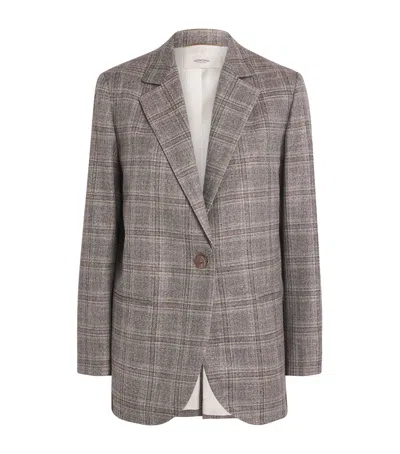 Agnona Wool-blend Single-breasted Blazer In Gray