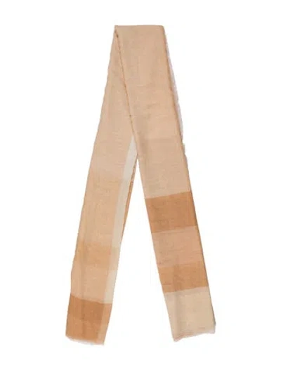 Pre-owned Agnona Wool Colorblock Pattern Scarf In Neutral