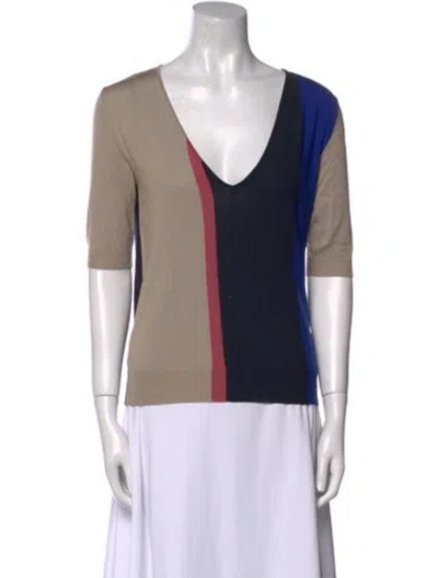 Pre-owned Agnona Wool Colorblock Pattern Top