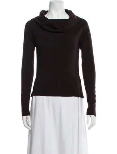 Pre-owned Agnona Wool Cowl Neck Sweater In Brown