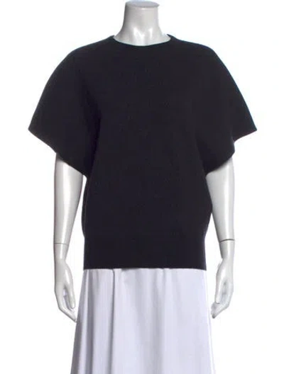 Pre-owned Agnona Wool Crew Neck Top In Black