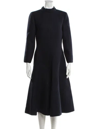 Pre-owned Agnona Wool Knee-length Dress In Blue