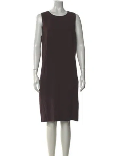 Pre-owned Agnona Wool Knee-length Dress In Brown