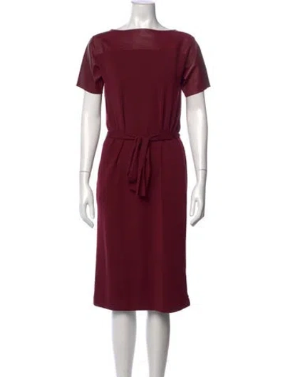 Pre-owned Agnona Wool Knee-length Dress W/ Tags In Burgundy