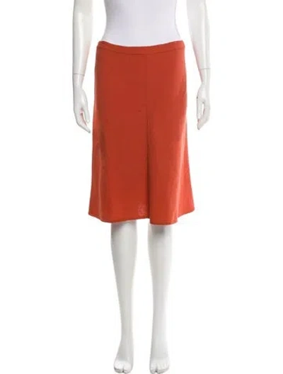 Pre-owned Agnona Wool Knee-length Skirt In Orange