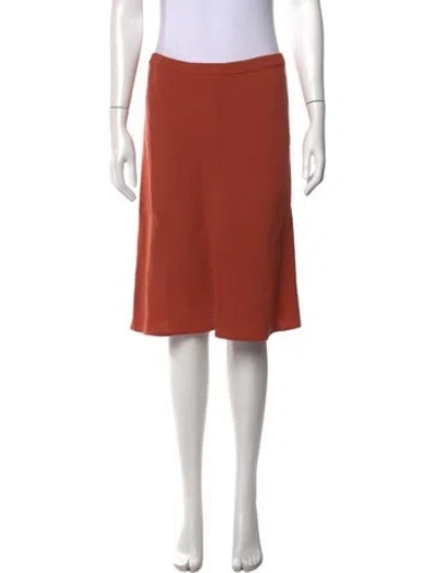 Pre-owned Agnona Wool Knee-length Skirt In Orange