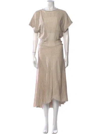 Pre-owned Agnona Wool Long Dress In Neutral