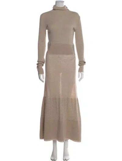 Pre-owned Agnona Wool Long Dress In Neutral