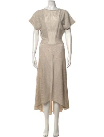 Pre-owned Agnona Wool Long Dress In Neutrals