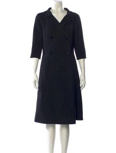 Pre-owned Agnona Wool Midi Length Dress In Black