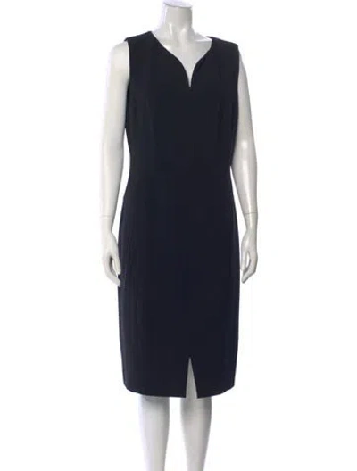 Pre-owned Agnona Wool Midi Length Dress In Black