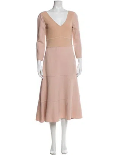 Pre-owned Agnona Wool Midi Length Dress In Pink