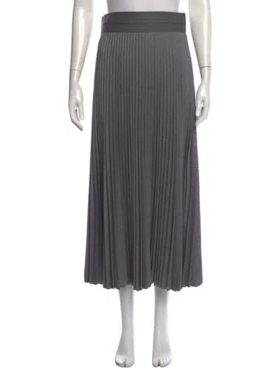 Pre-owned Agnona Wool Midi Length Skirt In Gray
