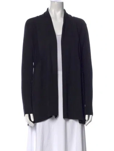 Pre-owned Agnona Wool Open Front Sweater In Black