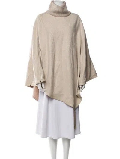Pre-owned Agnona Wool Poncho W/ Tags In Neutral