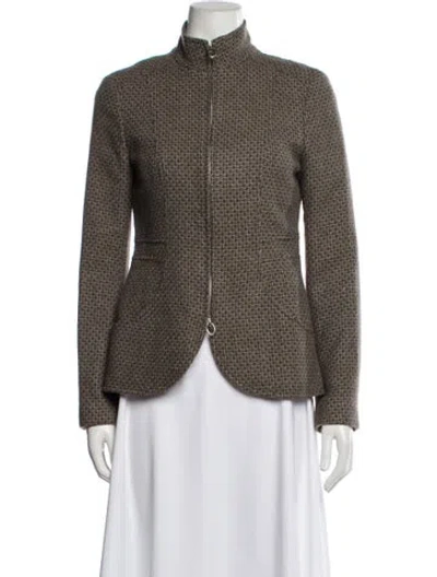 Pre-owned Agnona Wool Printed Blazer In Neutral