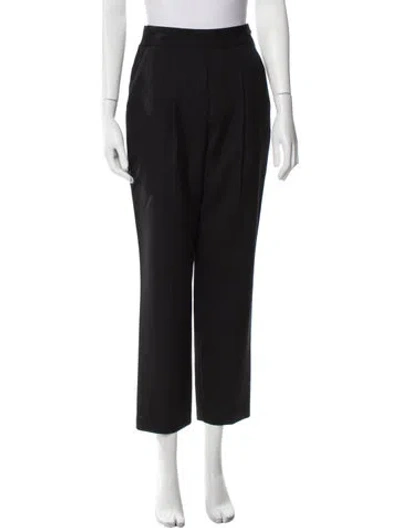 Pre-owned Agnona Wool Straight Leg Pants In Black