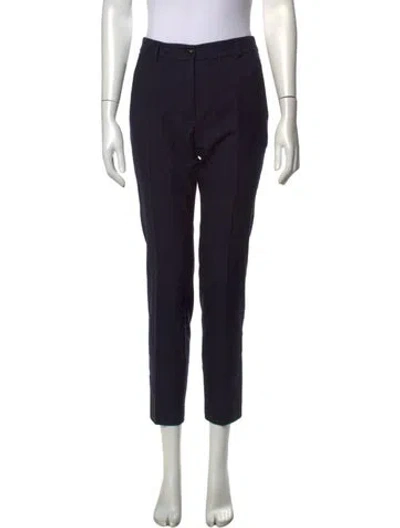 Pre-owned Agnona Wool Straight Leg Pants In Black