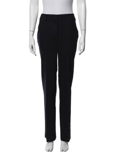 Pre-owned Agnona Wool Straight Leg Pants In Blue