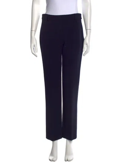 Pre-owned Agnona Wool Straight Leg Pants In Blue
