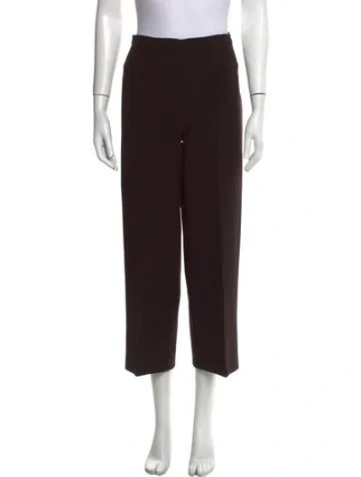 Pre-owned Agnona Wool Straight Leg Pants In Brown