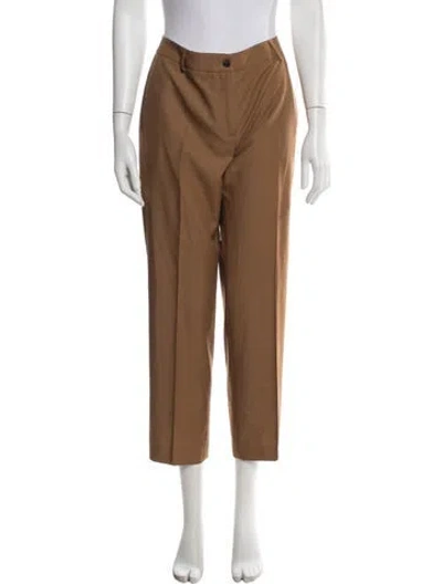 Pre-owned Agnona Wool Straight Leg Pants In Brown