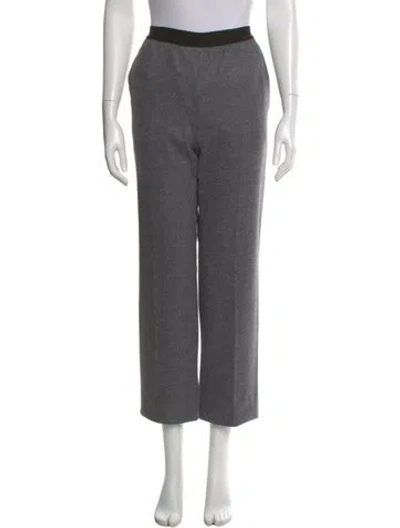 Pre-owned Agnona Wool Straight Leg Pants In Gray