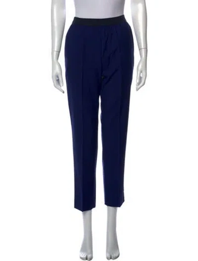 Pre-owned Agnona Wool Straight Leg Pants W/ Tags In Blue