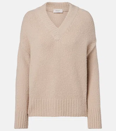 Agnona V-neck Chunky-knit Sweater In Neutral