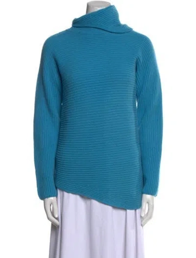 Pre-owned Agnona Wool Turtleneck Sweater In Blue