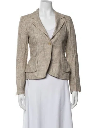 Pre-owned Agnona Wool Tweed Pattern Blazer In Neutrals