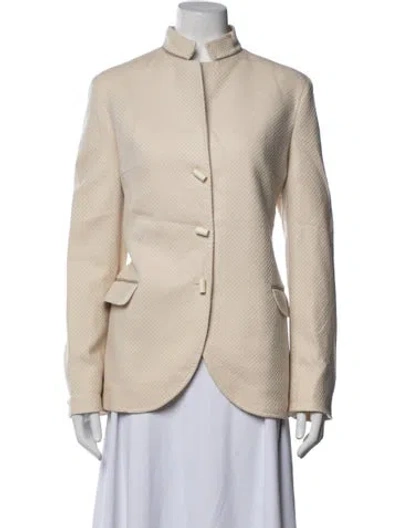 Pre-owned Agnona Wool Tweed Pattern Blazer In Neutrals