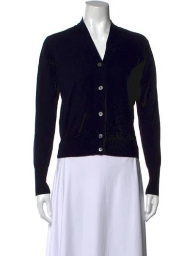 Pre-owned Agnona Wool V-neck Sweater In Black