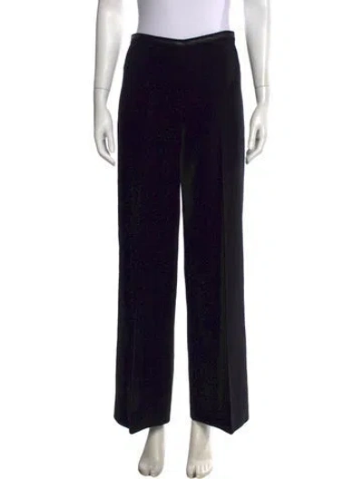 Pre-owned Agnona Wool Wide Leg Pants In Black