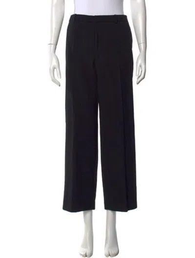 Pre-owned Agnona Wool Wide Leg Pants In Black