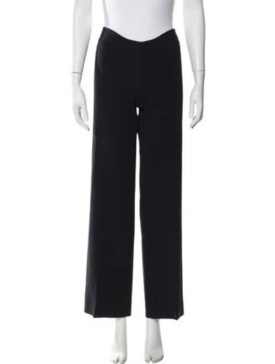 Pre-owned Agnona Wool Wide Leg Pants In Blue