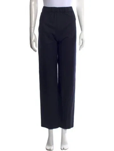 Pre-owned Agnona Wool Wide Leg Pants In Blue