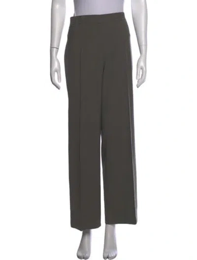 Pre-owned Agnona Wool Wide Leg Pants In Grey