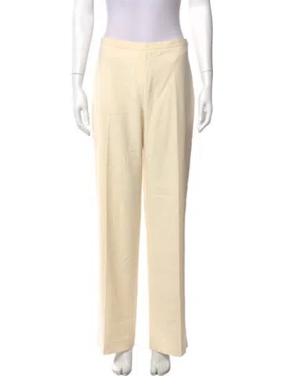 Pre-owned Agnona Wool Wide Leg Pants In Neutral