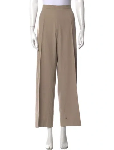 Pre-owned Agnona Wool Wide Leg Pants In Neutrals