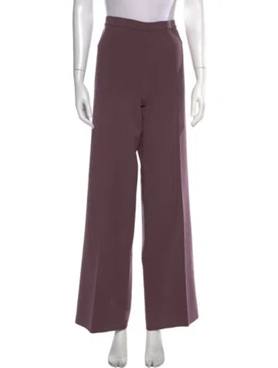 Pre-owned Agnona Wool Wide Leg Pants In Purple