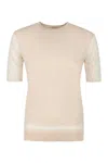 Agnona Wool-blend Knit T-shirt In Neutral